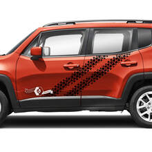 Pair Jeep Renegade Side Doors Tire Track Graphic Vinyl Decals Sticker 2