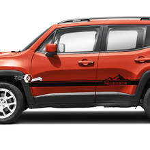 Pair Jeep Renegade Side Doors Stripes Mountains  Graphic Vinyl Decals Sticker 2
