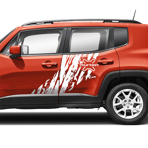 Custom Text Mud Splash Side Doors Vinyl Decals Sticker for Jeep Renegade