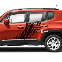 Pair Jeep Renegade Side Doors Mud Splash Destroyed Graphic Vinyl Decals Sticker 2