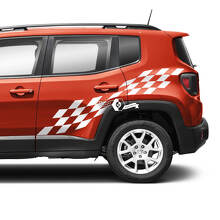 Checkered Flag Fender Side Doors Vinyl Decals Sticker for Jeep Renegade 2