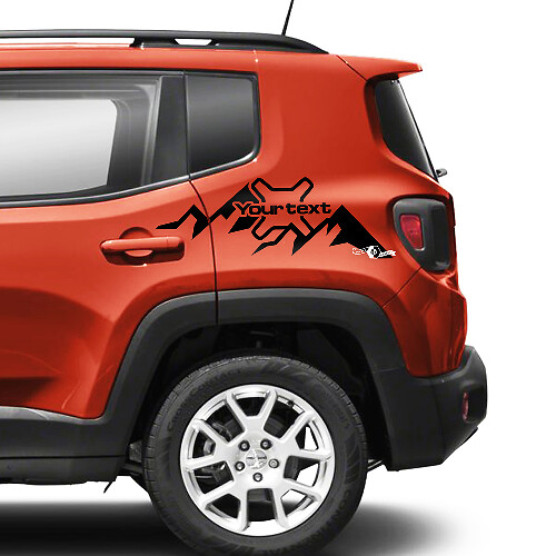 Mountains Custom Text Side Fender Vinyl Decals Sticker for Jeep Renegade
