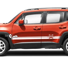 Pair Jeep Renegade Side Doors Stripe Logo Trim Graphic Vinyl Decals Sticker 2