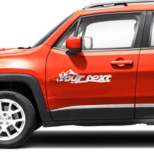 Mountains Custom Text Fender Hood Side Doors Vinyl Decals Sticker for Jeep Renegade 2