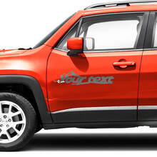Mountains Custom Text Fender Hood Side Doors Vinyl Decals Sticker for Jeep Renegade 3