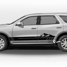 Pair Side Doors Rocker Panel Mountains Stripes Decal Vinyl Stickers for Dodge Durango 2