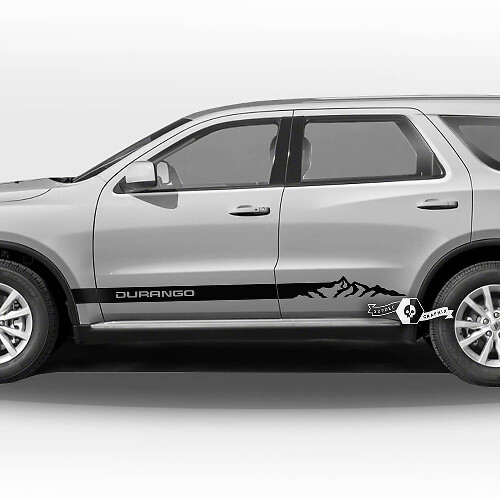 Pair Side Doors Rocker Panel Mountains Stripes Trim Decal Vinyl Stickers for Dodge Durango