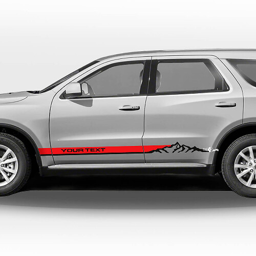 Mountains Outline Style Side Stripes Vinyl Decal Kit for Dodge Durango