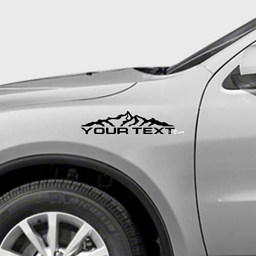 Custom Text Mountain Range Fender Vinyl Decal Kit for Dodge Durango