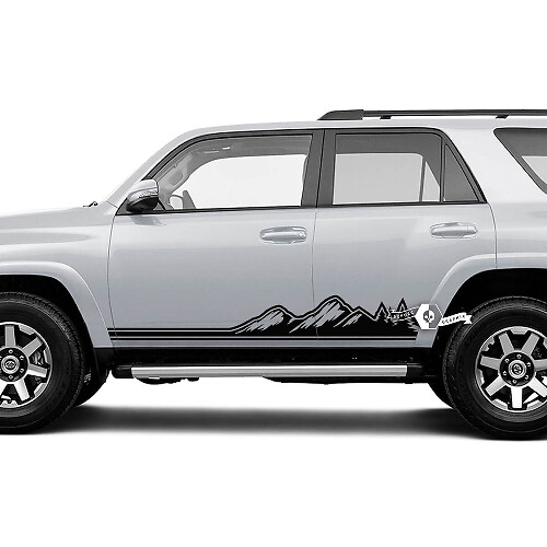 Mountains Style Door Side Stripes Vinyl Decals Stickers for Toyota 4Runner TRD 
