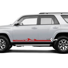  Mountains Style Thin Lines Rocker Panel Vinyl Decals Stickers for Toyota 4Runner TRD_2