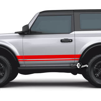 Pair of 2 Doors Ford Bronco Side Decals Stripes Stickers for Ford Bronco