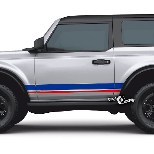 Dual Varying Widths Stripes Door Vinyl Decal Sticker for Musclecar horse