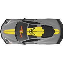 Kit fits to Hood Rear Engine Hatch Cover Roof Chevrolet C8 Corvette Stingray Z06 C8R Rally Racing Flag Vinyl Stripes Decals 2 Colors 2