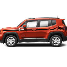 Pair Jeep Renegade Doors Mountain Side Stripe Graphic Vinyl Decal Sticker  3