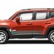 Pair Jeep Renegade Rocker Panel Side Lines Stripe Graphic Vinyl Decal Sticker  2