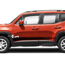 Pair Jeep Renegade Rocker Panel Side Lines Stripe Graphic Vinyl Decal Sticker  3