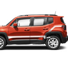 Pair Jeep Renegade Fender Doors Rear Side Stripe Graphic Vinyl Decal Sticker  2
