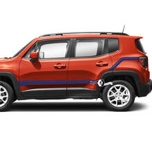 Pair Jeep Renegade Fender Doors Rear Side Stripe Graphic Vinyl Decal Sticker  3