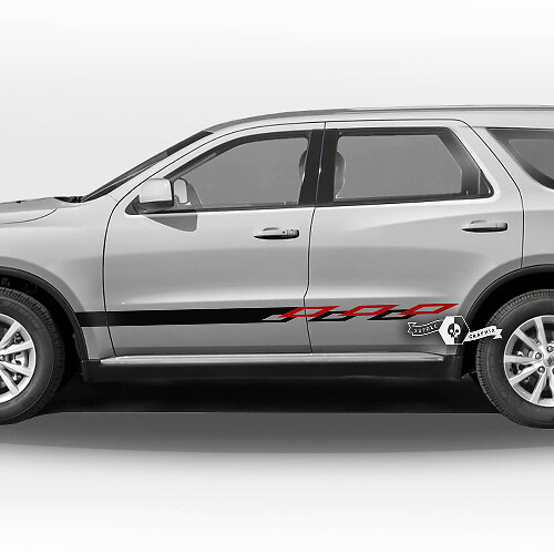 Pair Side Doors Rocker Panel Trim Checkerboard Flag Stripes Decal Vinyl Stickers 2 Colors for Dodge Durango