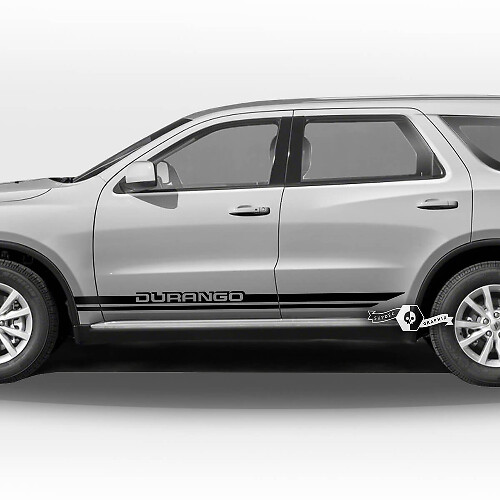 Pair Side Doors Rocker Panel Trim Logo Stripes Decal Vinyl Stickers for Dodge Durango