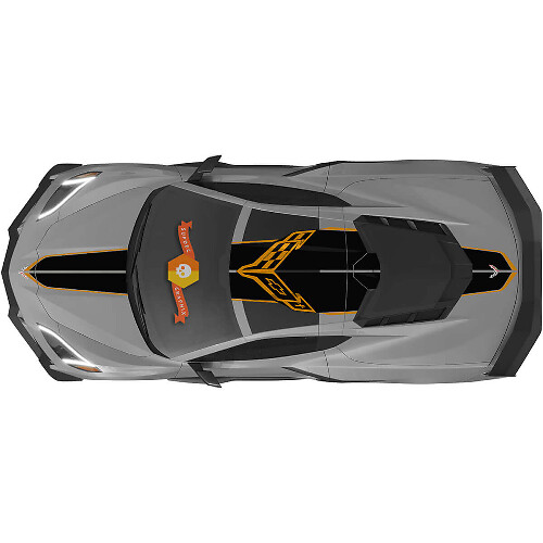 Racing Stripes Hood Roof Trunk Vinyl Decal Sticker For Chevrolet Corvette C8