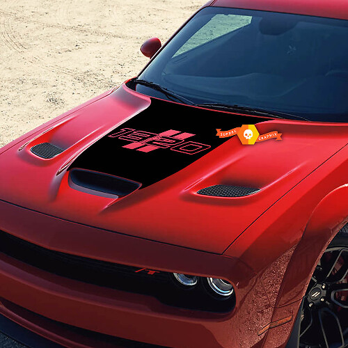 1320 Center Blackout Hood Vinyl Decal Sticker for Dodge Challenger