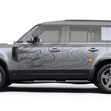 Pair Doors Topographic Map Decal For Land Rover Defender 110 Vinyl Sticker 2