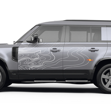 Pair Doors Topographic Map Decal For Land Rover Defender 110 Vinyl Sticker 3