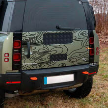 Trunk Door Topographic Map Decal For Land Rover Defender 110 Vinyl Sticker 3
