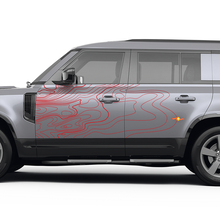 Pair Doors Topographic Map Decal For Land Rover Defender 110 Vinyl Sticker 4