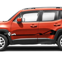 Pair Jeep Renegade Doors Side Mountains Graphic Stripe Vinyl Decal Sticker Stripe 2