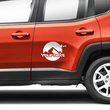 Mountains Graphic Logo Side Stripe Vinyl Decal Sticker for Jeep Renegade Doors 2