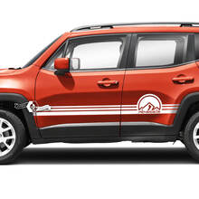 Pair Jeep Renegade Doors Side Mountains Trim Graphic Stripe Vinyl Decal Sticker Stripe 2