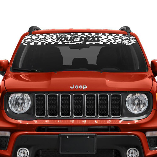 Windshield Window Graphic Custom Text Tire Track Vinyl Decal Sticker for Jeep Renegade 