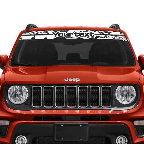 Custom Text Distressed Windshield Vinyl Decal for Jeep Renegade 
