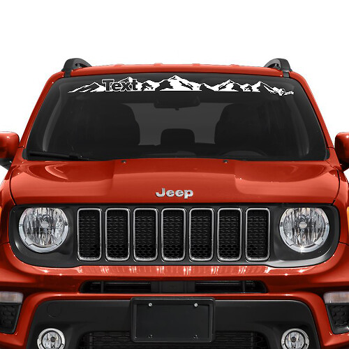 Graphic Mountains Logo Vinyl Decal Sticker for Jeep Renegade Windshield Window