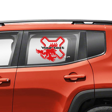 Custom Text Graphic Bald Eagle Side Doors Window Vinyl Decal Sticker 2 Colors for Jeep Renegade 2