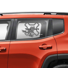 Custom Text Graphic Bald Eagle Side Doors Window Vinyl Decal Sticker 2 Colors for Jeep Renegade 3