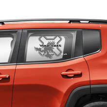 Custom Text Graphic Bald Eagle Side Doors Window Vinyl Decal Sticker 2 Colors for Jeep Renegade 3