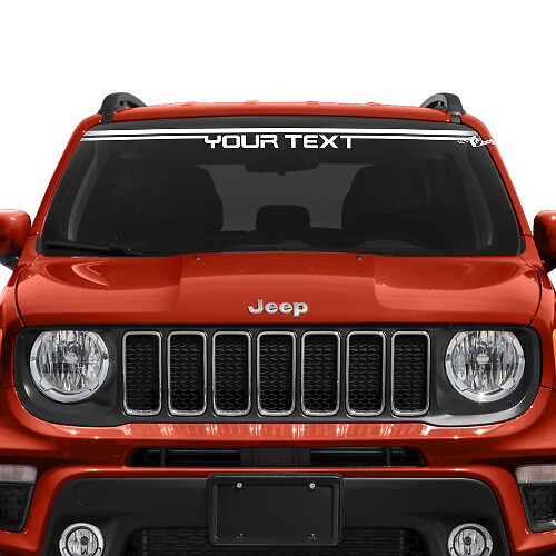 Custom Text Lines Windshield Window Graphic Vinyl Decal Sticker for Jeep Renegade