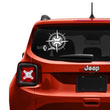 Jeep Renegade Tailgate Window Logo Compass Vinyl Decal Sticker 3