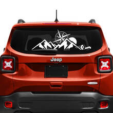 Jeep Renegade Tailgate Window Mountain Compass Logo Vinyl Decal Sticker 2