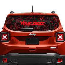 Custom Text Topographic Map Tailgate Window Vinyl Decal Sticker 2 Colors for Jeep Renegade 4