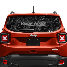 Custom Text Topographic Map Tailgate Window Vinyl Decal Sticker 2 Colors for Jeep Renegade 5