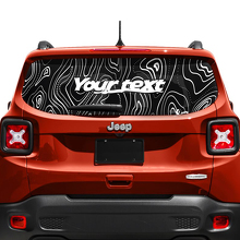 Custom Text Topographic Map Tailgate Window Vinyl Decal Sticker 2 Colors for Jeep Renegade 6