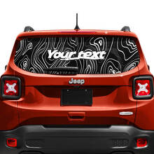 Custom Text Topographic Map Tailgate Window Vinyl Decal Sticker 2 Colors for Jeep Renegade 6