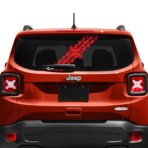 Custom Text Tire Track Tailgate Window Vinyl Decal Sticker for Jeep Renegade