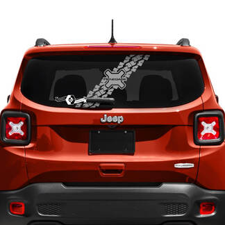 Jeep Renegade Tailgate Window Logo Tire Track Vinyl Decal Sticker 1