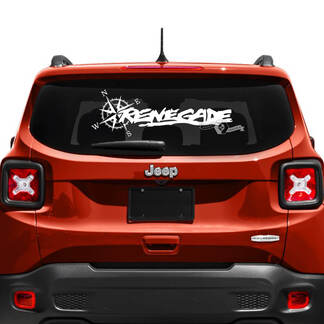 Jeep Renegade Tailgate Window Compass Tire Track Vinyl Decal Sticker